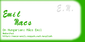 emil macs business card